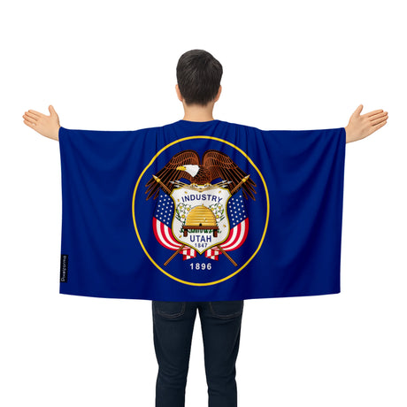 Cape drapeau utah polyester léger à enfiler événements sportifs