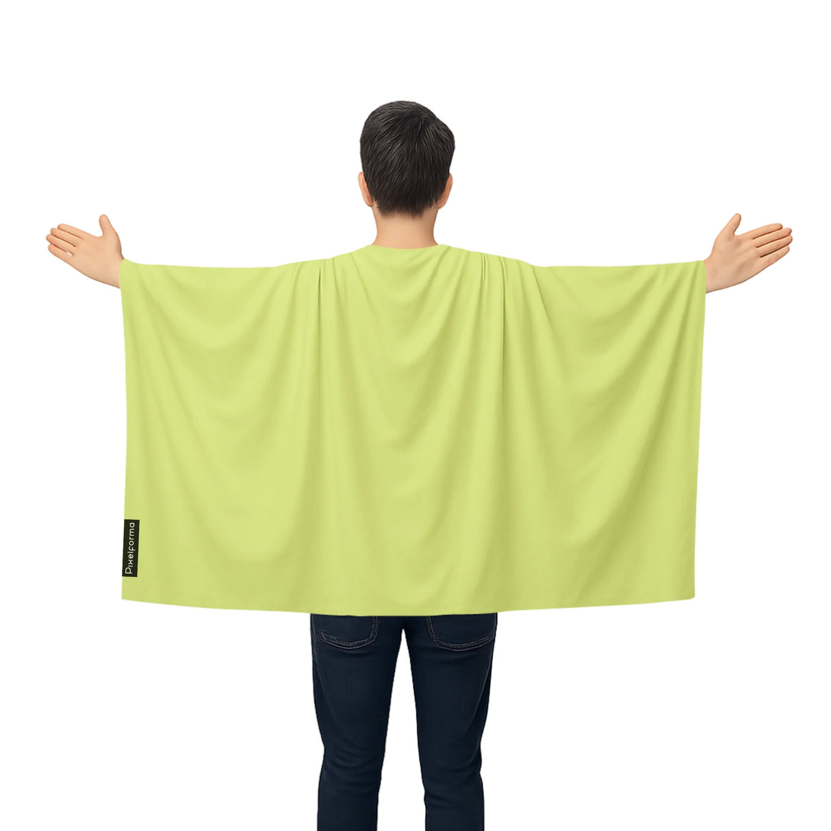 Cape drapeau vert clair france polyester léger à enfiler