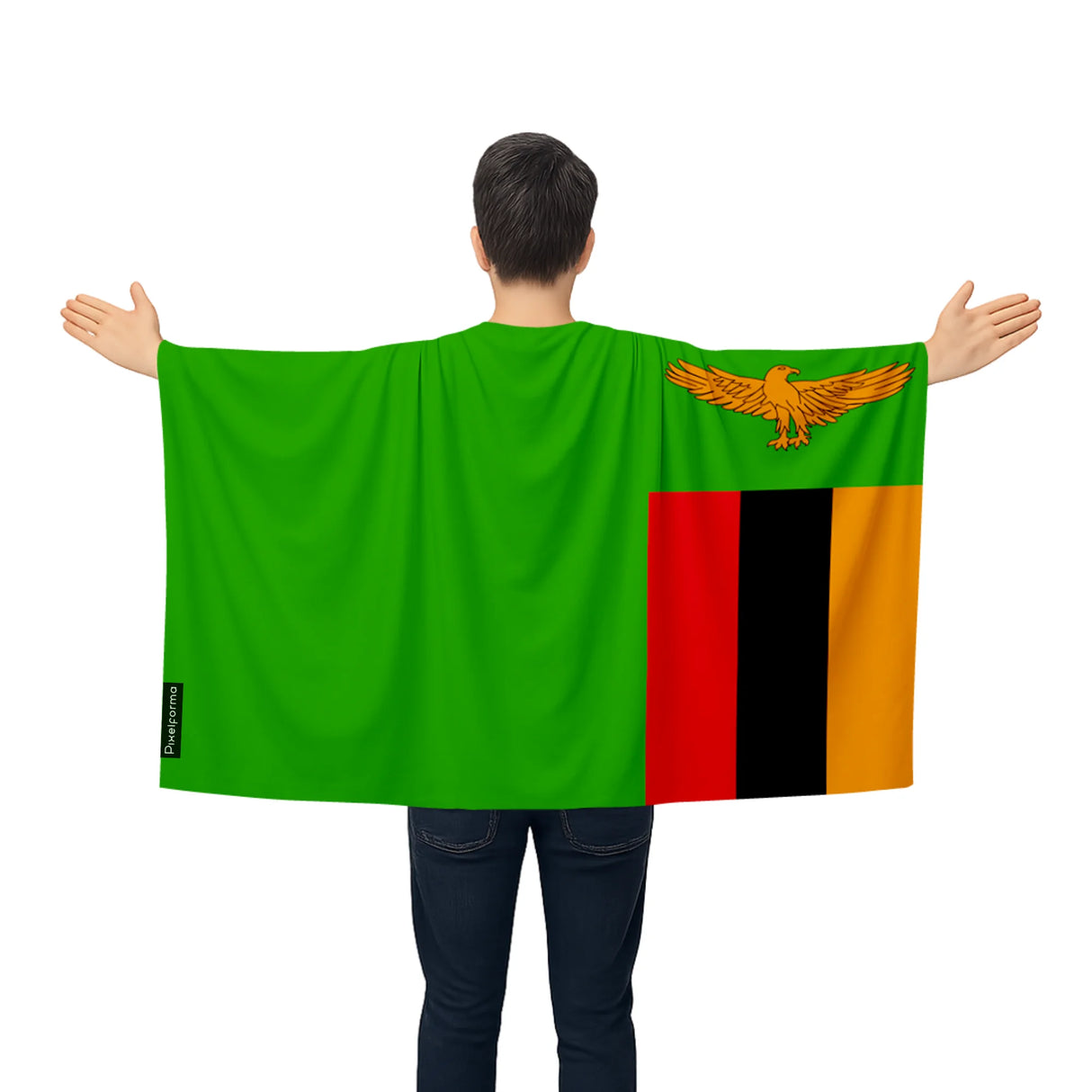 Cape drapeau zambie polyester léger pour événements sportifs