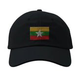 Casquette drapeau birmanie coton brodée usage quotidien