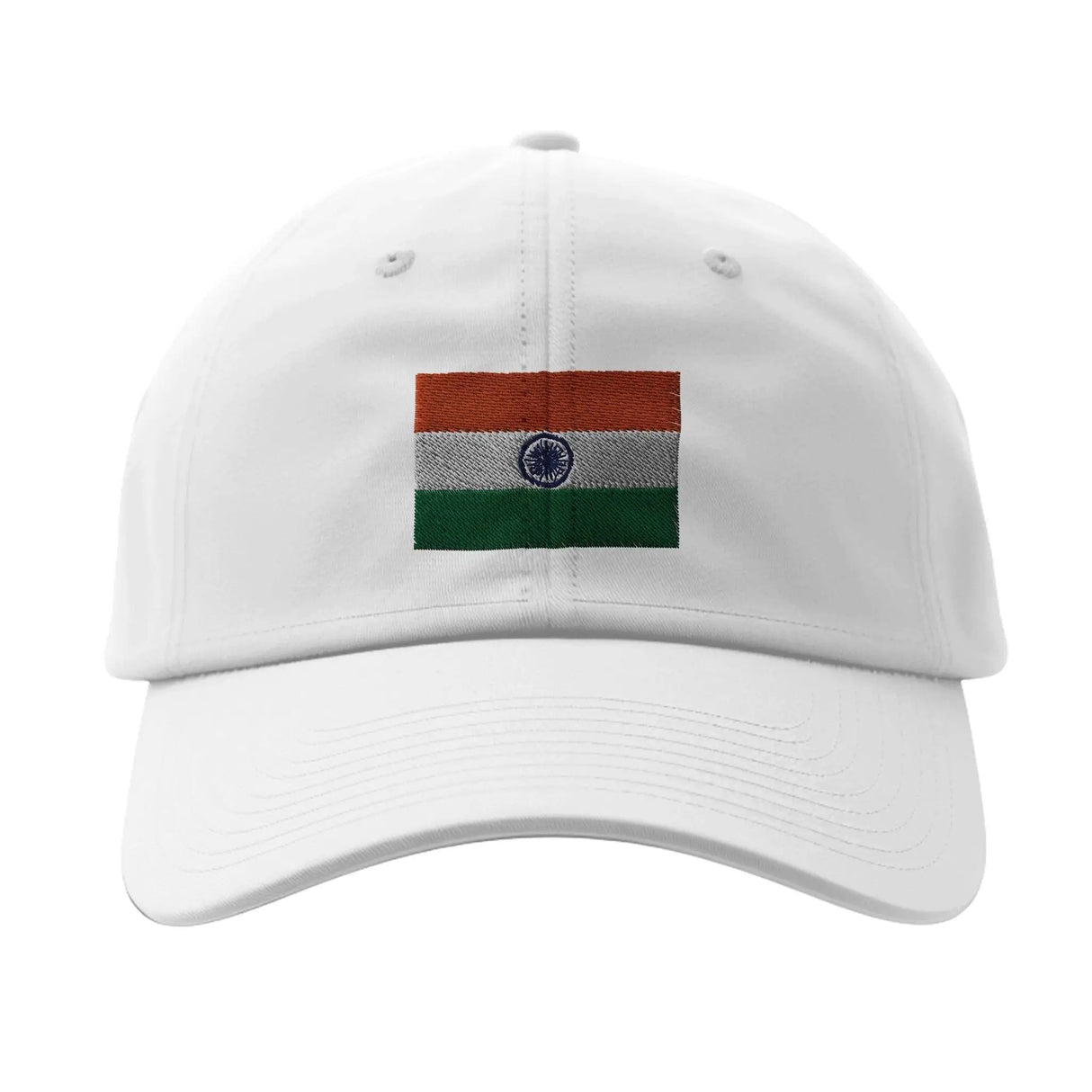 Casquette drapeau inde coton brodée au design épuré