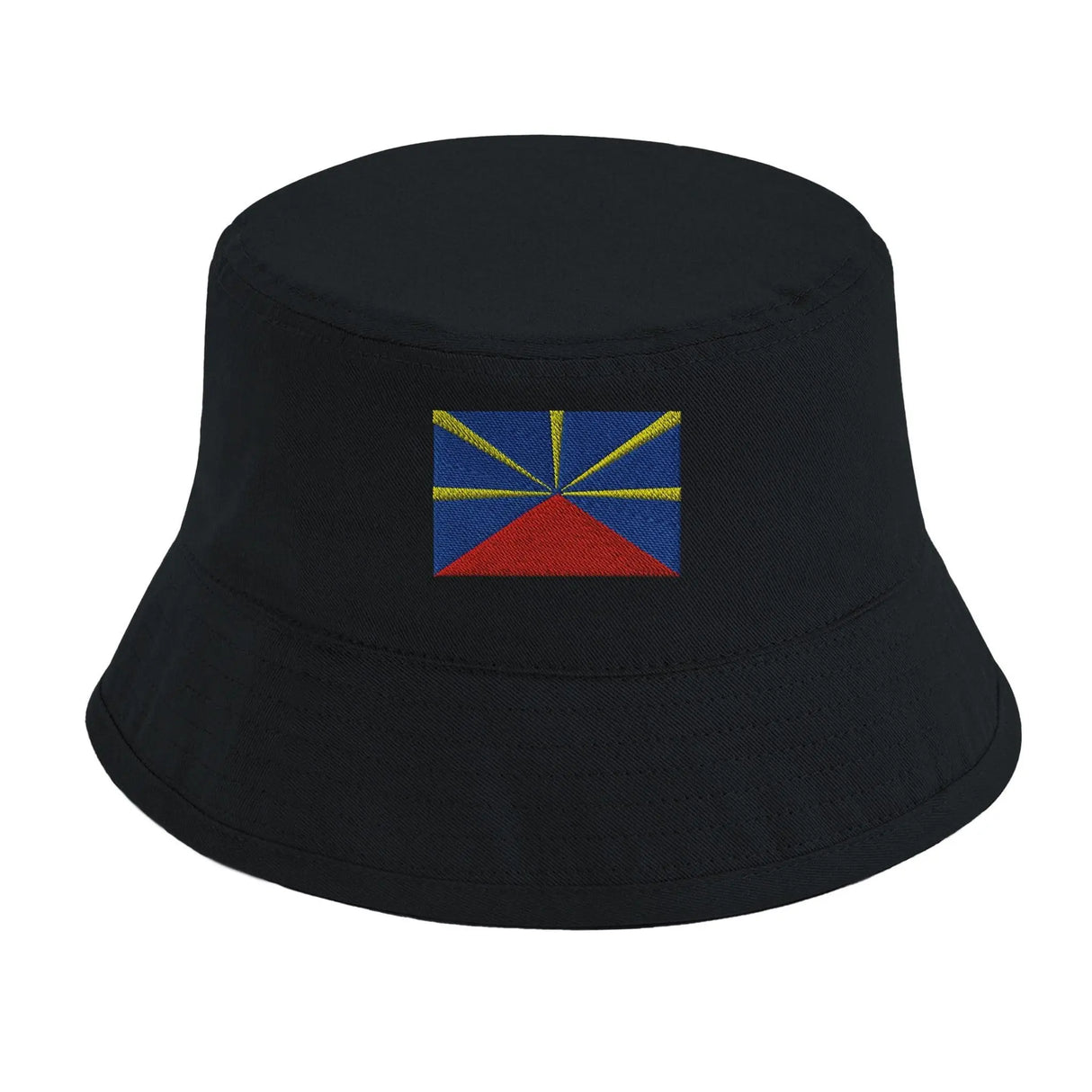 Chapeau bob drapeau la réunion coton brodé léger respirant