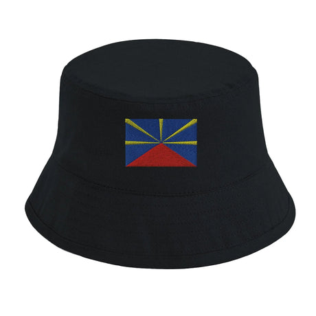 Chapeau bob drapeau la réunion coton brodé léger respirant