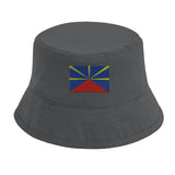 Chapeau bob drapeau la réunion coton brodé léger respirant