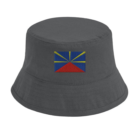 Chapeau bob drapeau la réunion coton brodé léger respirant