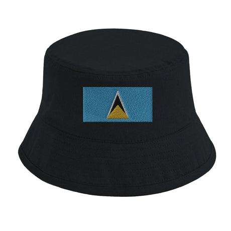Chapeau bob drapeau sainte-lucie coton brodé léger