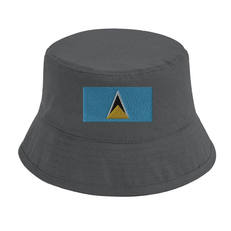 Chapeau bob drapeau sainte-lucie coton brodé léger