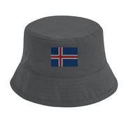 Chapeau bob islande coton brodé style détente couleur bleue