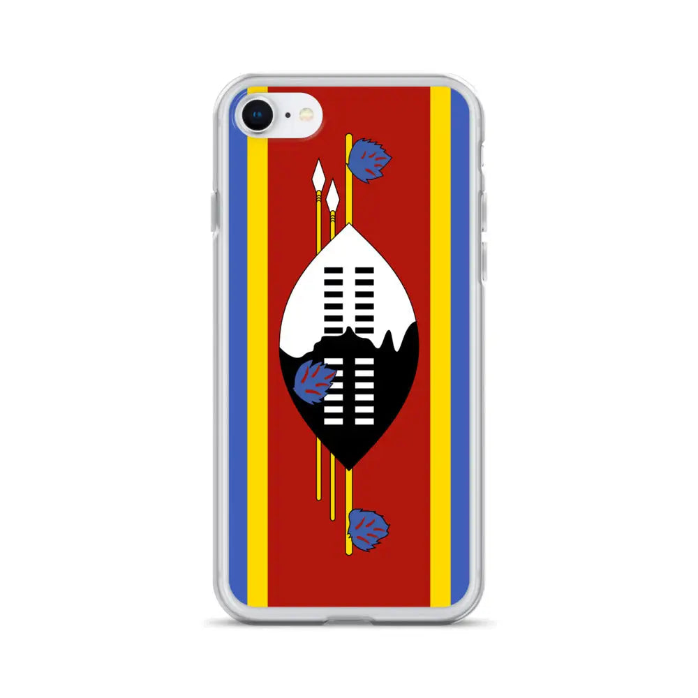 Coque iphone drapeau eswatini souple antichoc transparente