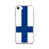 Coque iphone drapeau finlande souple antichoc transparente
