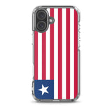 Coque iphone drapeau liberia souple antichoc transparente