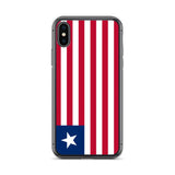 Coque iphone drapeau liberia souple antichoc transparente