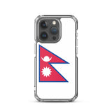 Coque iphone drapeau népal souple antichoc transparente