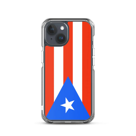 Coque iphone drapeau porto rico souple antichoc transparente