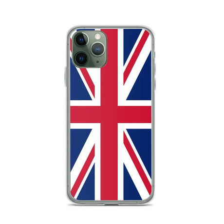 Coque iphone drapeau royaume-uni souple antichoc transparente