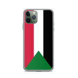Coque iphone drapeau soudan souple antichoc transparente
