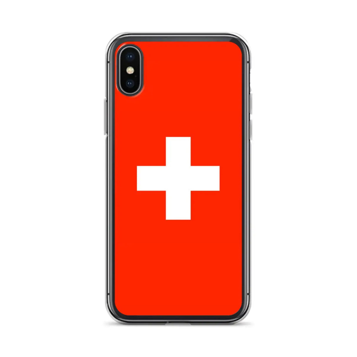 Coque iphone drapeau suisse souple antichoc transparente