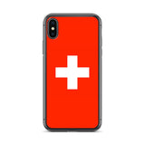 Coque iphone drapeau suisse souple antichoc transparente