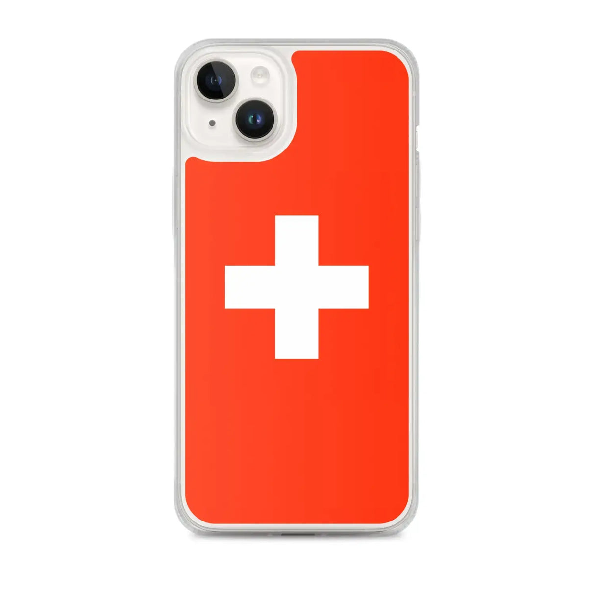 Coque iphone drapeau suisse souple antichoc transparente