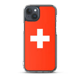 Coque iphone drapeau suisse souple antichoc transparente