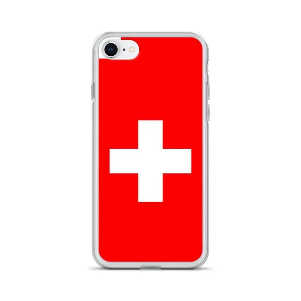 Coque iphone drapeau suisse souple antichoc transparente