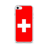 Coque iphone drapeau suisse souple antichoc transparente