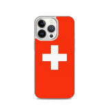 Coque iphone drapeau suisse souple antichoc transparente