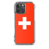 Coque iphone drapeau suisse souple antichoc transparente