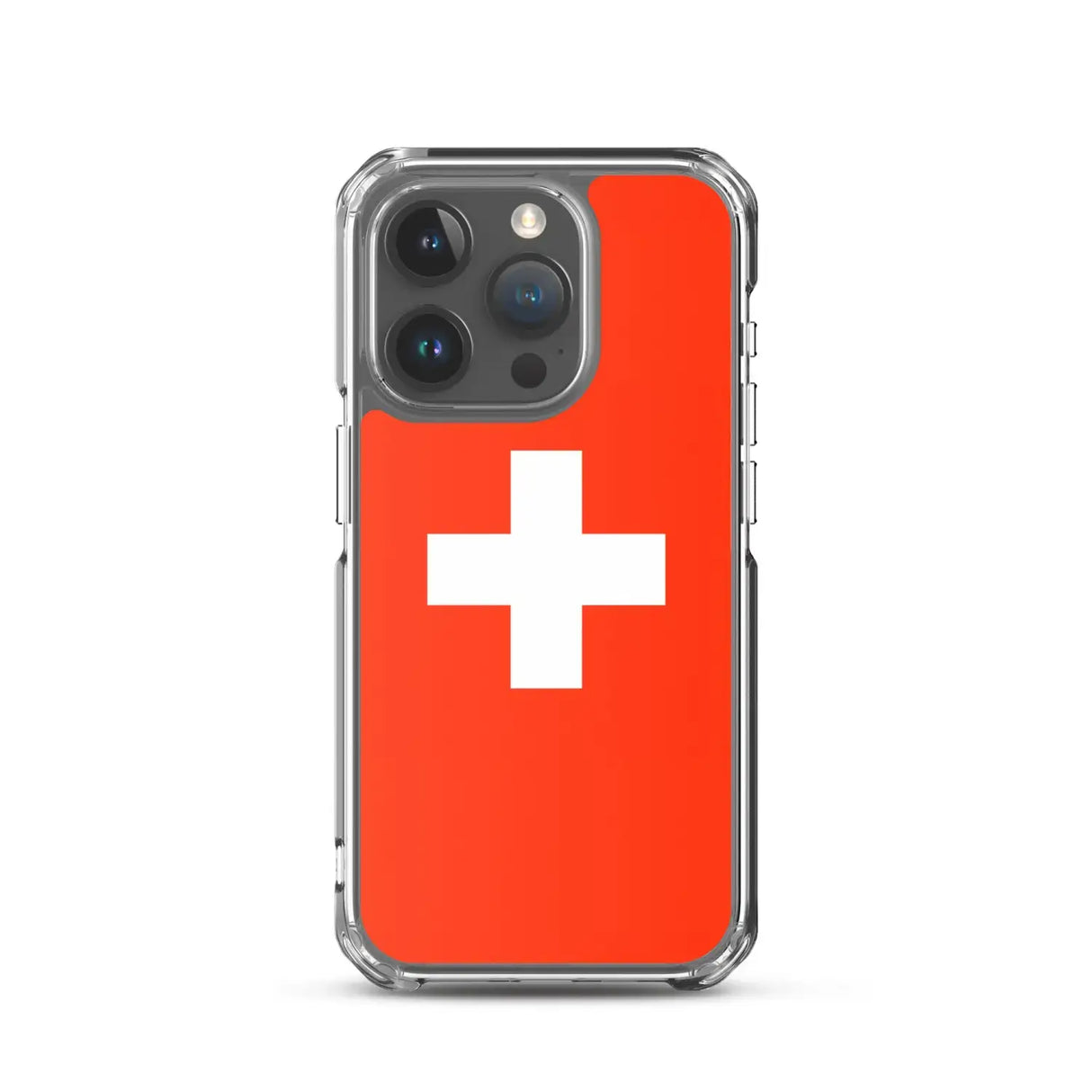 Coque iphone drapeau suisse souple antichoc transparente