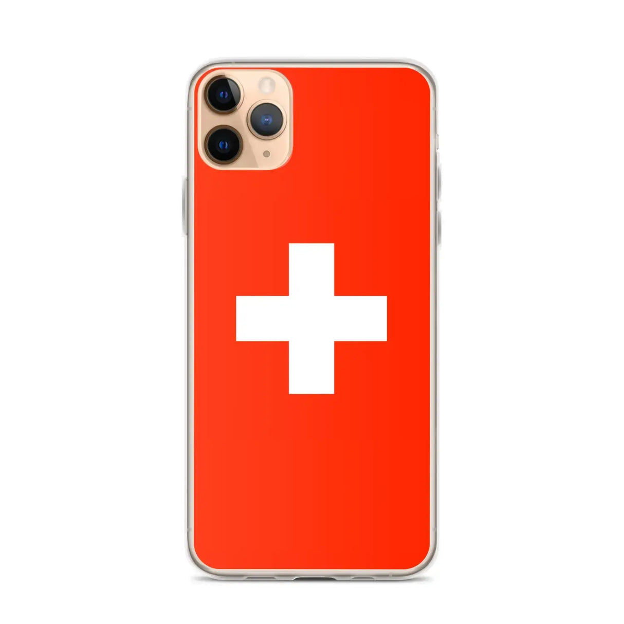 Coque iphone drapeau suisse souple antichoc transparente