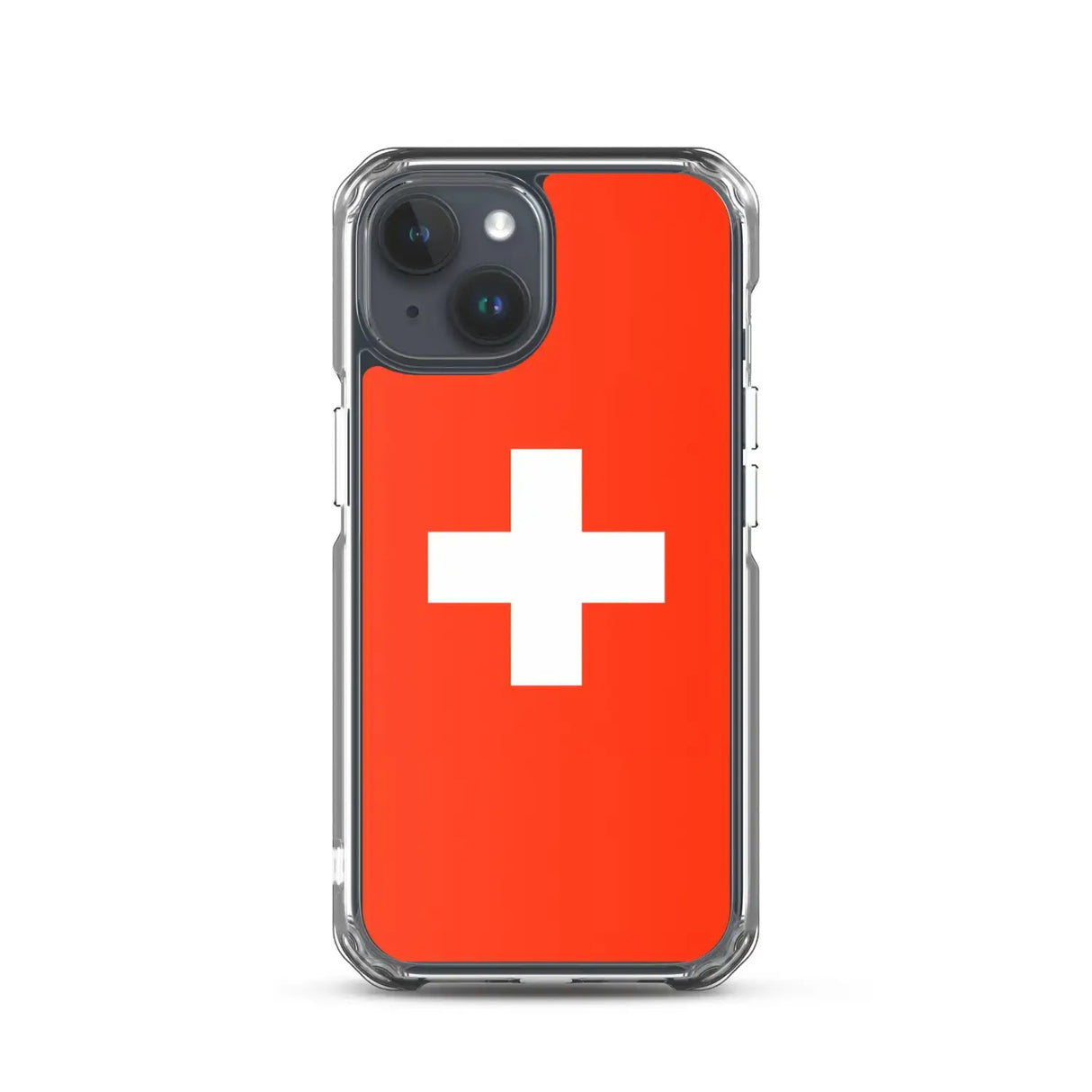 Coque iphone drapeau suisse souple antichoc transparente