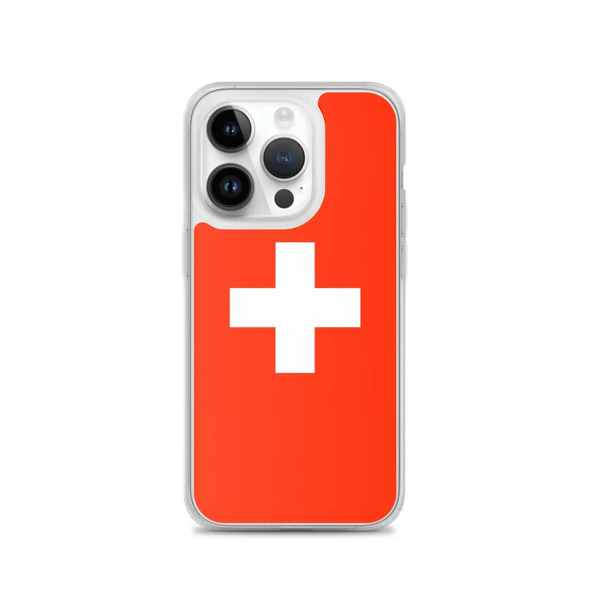 Coque iphone drapeau suisse souple antichoc transparente