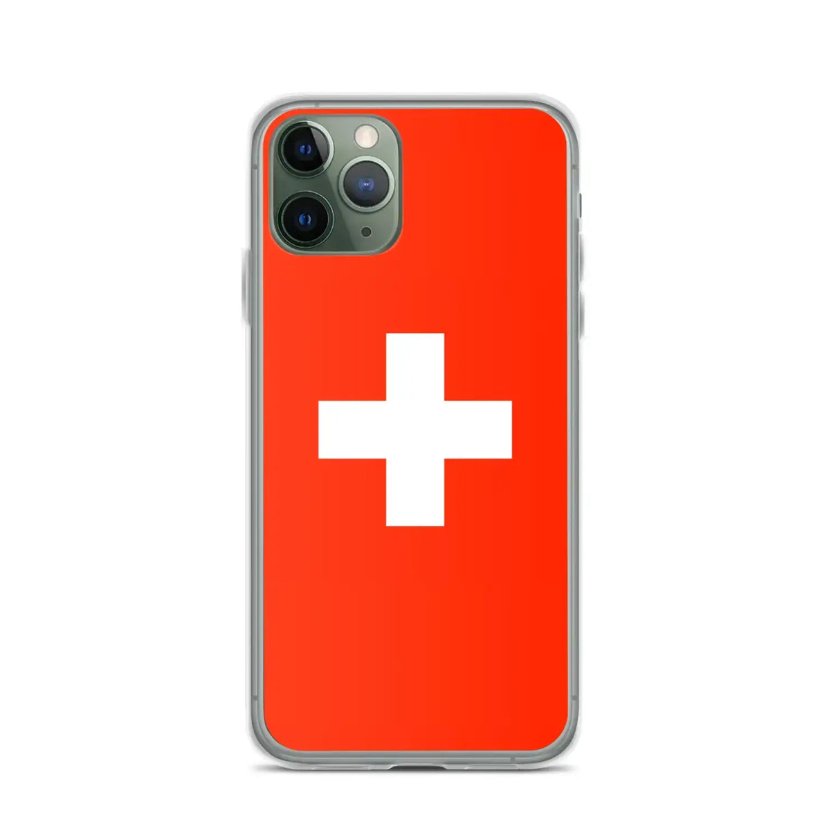 Coque iphone drapeau suisse souple antichoc transparente