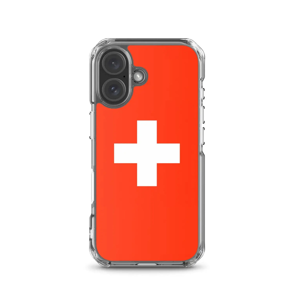 Coque iphone drapeau suisse souple antichoc transparente