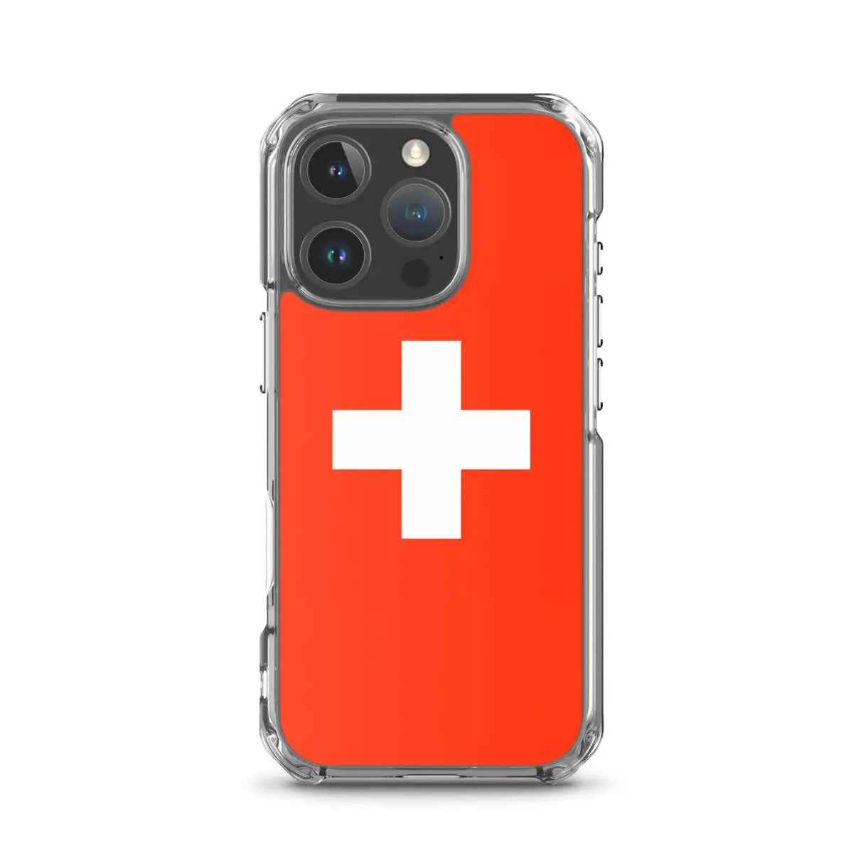 Coque iphone drapeau suisse souple antichoc transparente