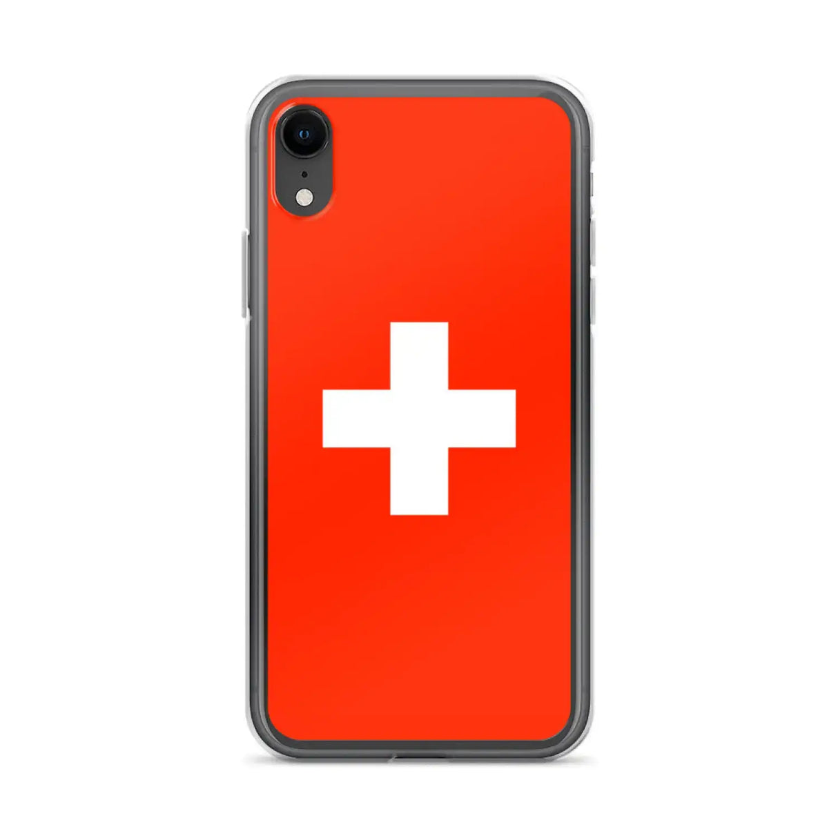 Coque iphone drapeau suisse souple antichoc transparente