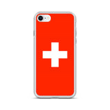 Coque iphone drapeau suisse souple antichoc transparente