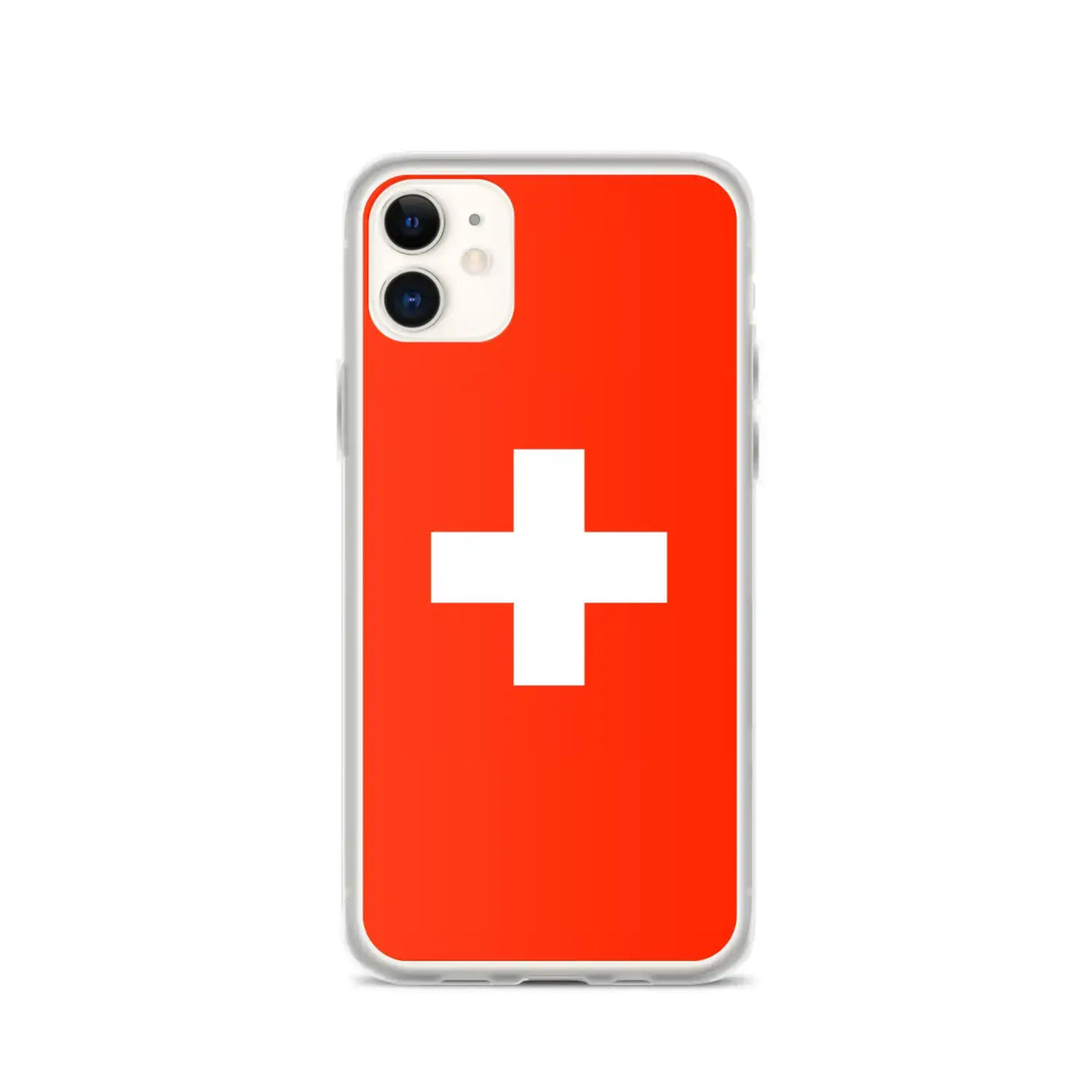 Coque iphone drapeau suisse souple antichoc transparente