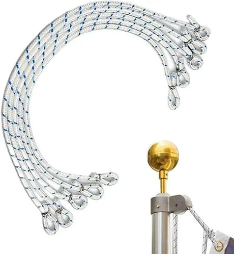 Corde de fixation drapeau france polypropylène boucle aluminium