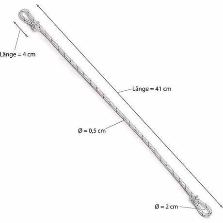 Corde de fixation drapeau france polypropylène boucle aluminium