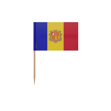 Cure-dents drapeau andorre plastique adhésif bambou