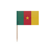 Cure-dents drapeau cameroun plastique adhésif bambou