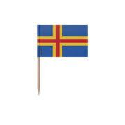 Cure-dents drapeau d’åland plastique adhésif bambou
