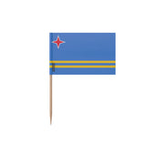 Cure-dents drapeau d’aruba plastique adhésif bâton bambou