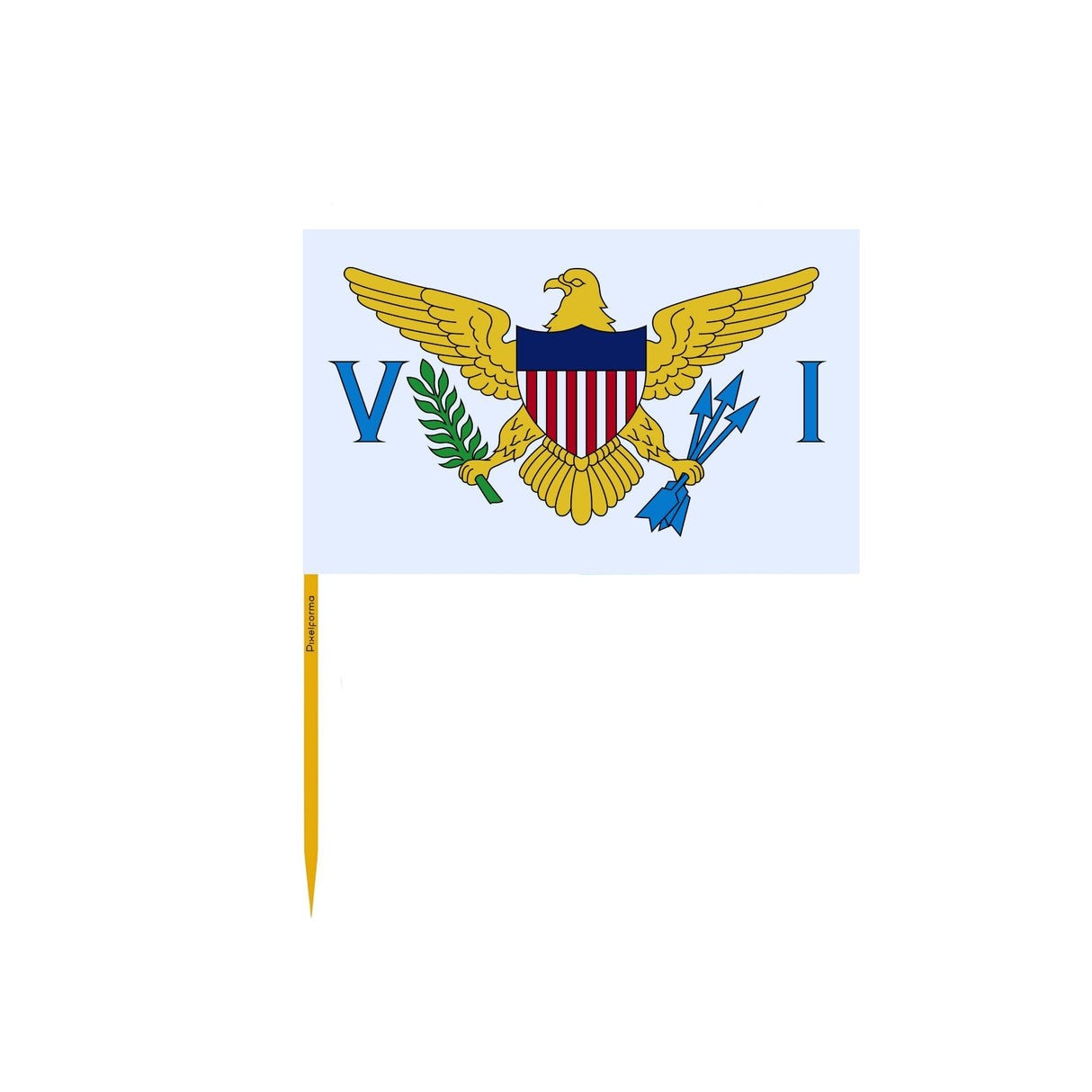 U.S. Virgin Islands Flag Toothpicks in Multiple Sizes - Pixelforma