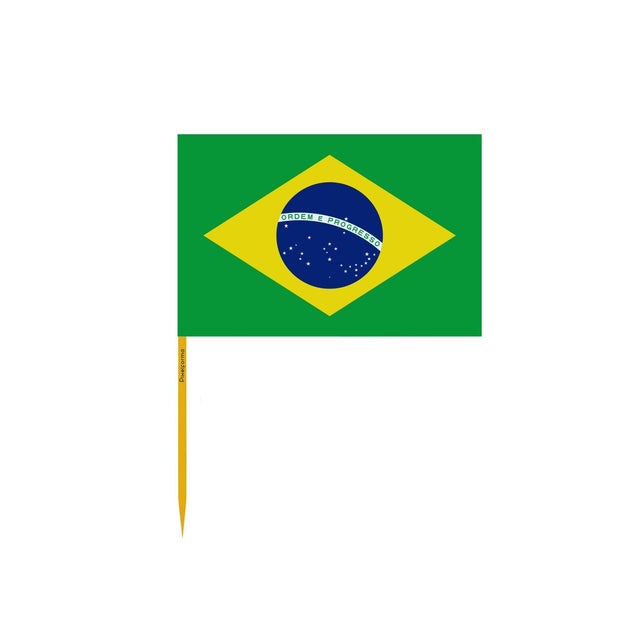 Brazil Flag Toothpicks in Multiple Sizes - Pixelforma