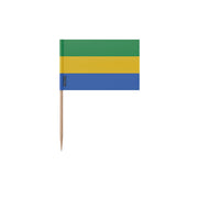 Cure-dents drapeau gabon plastique adhésif bâton bambou