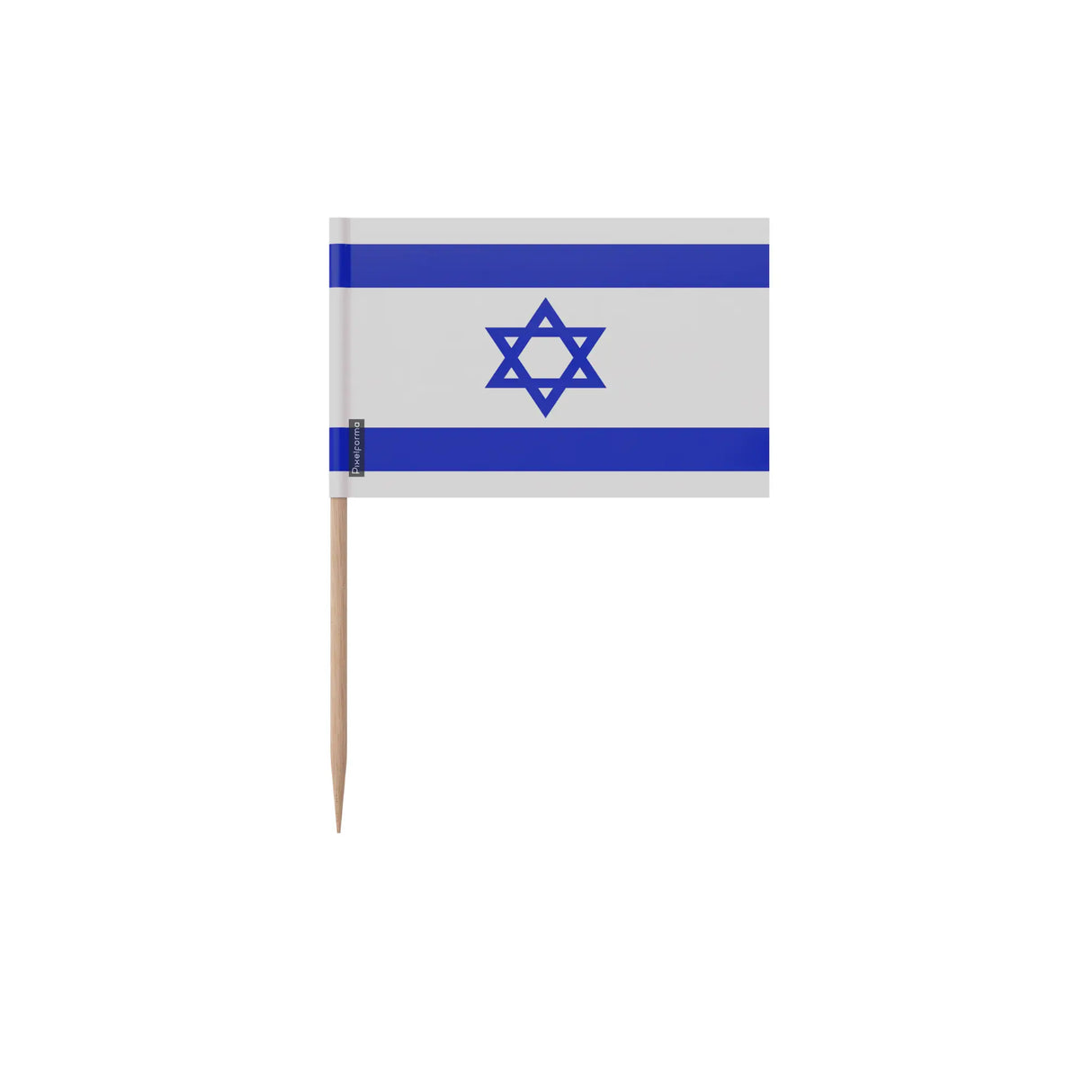 Cure-dents drapeau israël plastique adhésif sur bâton bambou