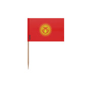 Cure-dents drapeau kirghizistan plastique bâton bambou
