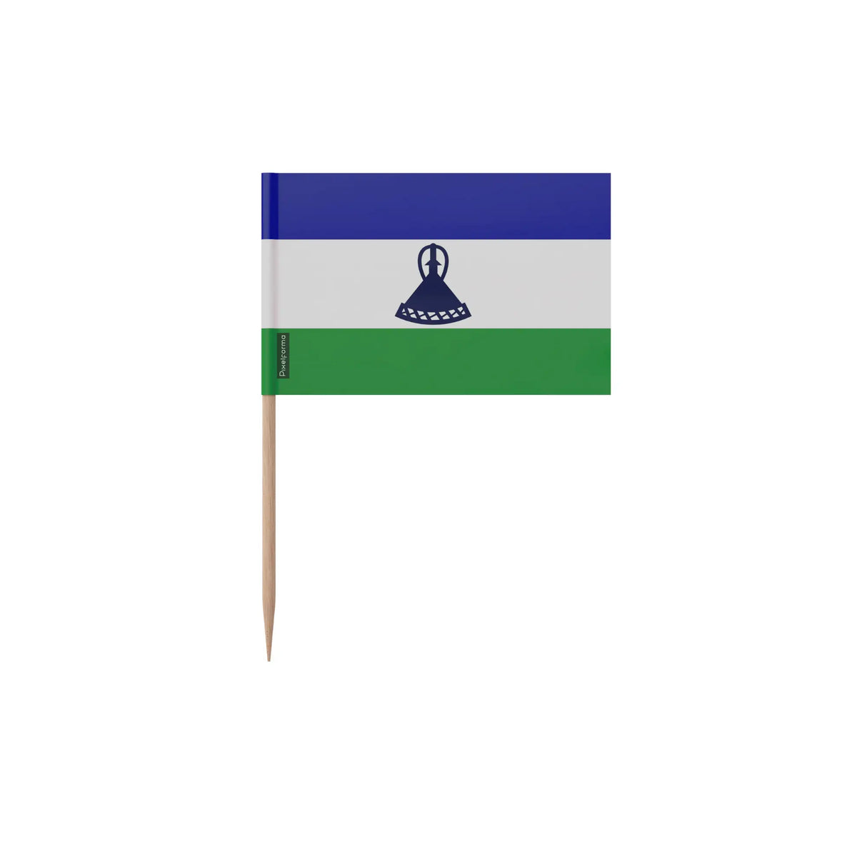 Cure-dents drapeau lesotho plastique adhésif bambou